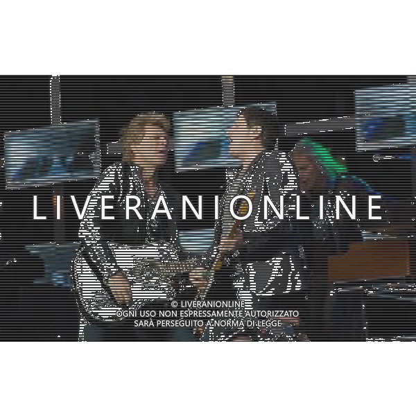 - Pictured is: Singer and guitarist Jon Bon Jovi with rhythm guitar Bobby Bandiera and Bon Jovi performing live as part of their \'Because We Can Tour\' at Hampden Stadium, Glasgow, Scotland, UK. 3rd July 2013. AG ALDO LIVERANI SAS ONLY ITALY