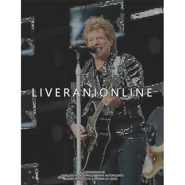 - Pictured is: Singer and guitarist Jon Bon Jovi and Bon Jovi performing live as part of their \'Because We Can Tour\' at Hampden Stadium, Glasgow, Scotland, UK. 3rd July 2013. AG ALDO LIVERANI SAS ONLY ITALY