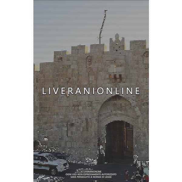 (130704) -- JERUSALEM, July 4, 2013() -- This photo taken on July 3, 2013 shows the Lions\' Gate of Jerusalem\'s Old City. Old City of Jerusalem and its Walls were recorded on the United Nations Educational, Scientific and Cultural Organization\'s World Heritage list in 1982. (/ Yin Dongxun)(axy) ©Photoshot/AGENZIA ALDO LIVERANI SAS-ITALY ONLY - EDITORIAL USE ONLY