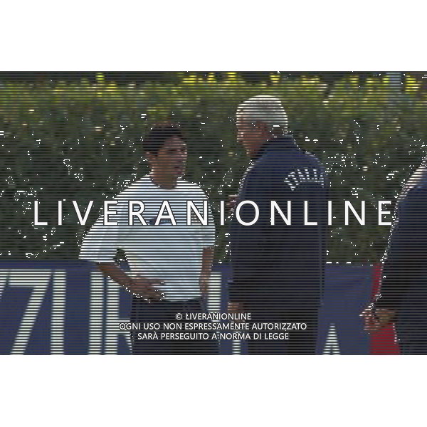 Coverciano (Fi) 04/10/2004 Raduno e allenamento della Nazionale italiana di Calcio nella foto mauro esposito e marcello lippi Ph Gianni Nucci/Aldo Liverani