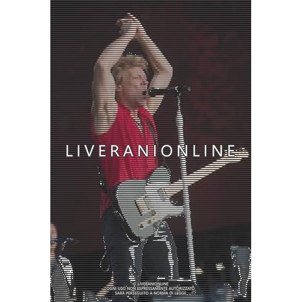 Bon Jovi headline The British Summer Time gig at Hyde Park, London, England, UK on 5th July 2013. The band consists of Jon Bon Jovi (lead vocals/guitar), David Bryan (keyboards), Hugh McDonald (bass) and Tico Torres (drums). AG ALDO LIVERANI S.A.S./ITALY ONLY - EDITORIAL USE ONLY