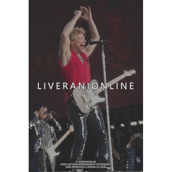 Bon Jovi headline The British Summer Time gig at Hyde Park, London, England, UK on 5th July 2013. The band consists of Jon Bon Jovi (lead vocals/guitar), David Bryan (keyboards), Hugh McDonald (bass) and Tico Torres (drums). AG ALDO LIVERANI S.A.S./ITALY ONLY - EDITORIAL USE ONLY