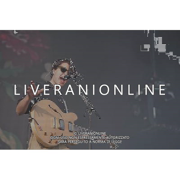 Vampire Weekend play Mumford and Sons\'s Gentlemen of the Road festival, at the Queen Elizabeth Park in Stratford. Picture shows Ezra Koenig. AG ALDO LIVERANI SAS ONLY ITALY