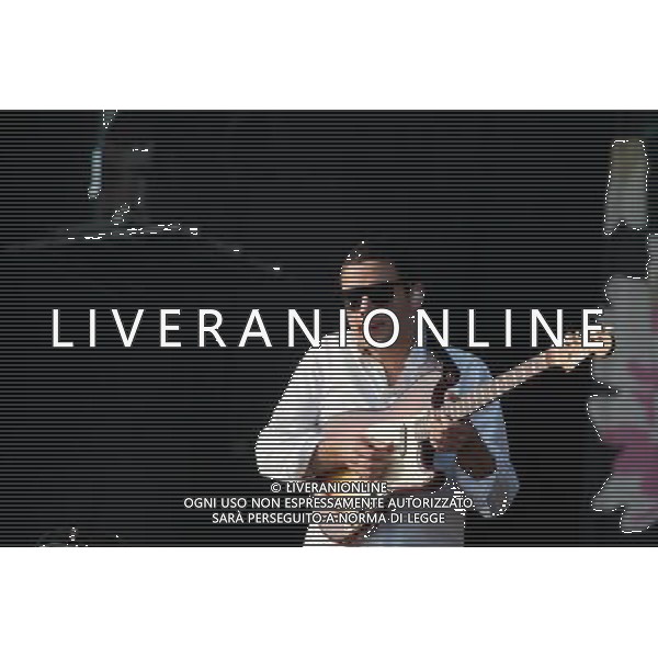 Vampire Weekend play Mumford and Sons\'s Gentlemen of the Road festival, at the Queen Elizabeth Park in Stratford. Picture shows Rostam Batmanglij. AG ALDO LIVERANI SAS ONLY ITALY
