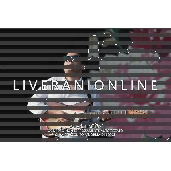 Vampire Weekend play Mumford and Sons\'s Gentlemen of the Road festival, at the Queen Elizabeth Park in Stratford. Picture shows Rostam Batmanglij. AG ALDO LIVERANI SAS ONLY ITALY