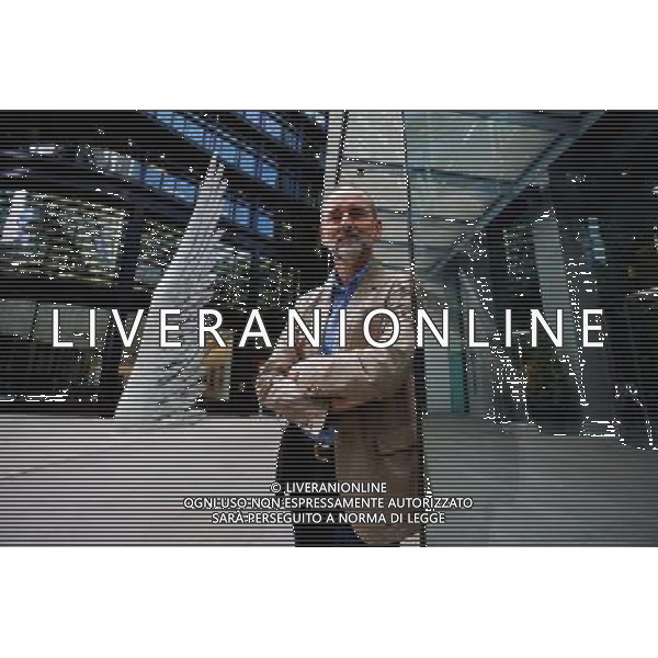 Artist and President of the Royal Academy of Arts, Christopher Le Brun poses for a photograph during a photocall alongside the new, large-scale sculpture he has created for the City of London in London Britain 04 July 2013. AG ALDO LIVERANI SAS ONLY ITALY