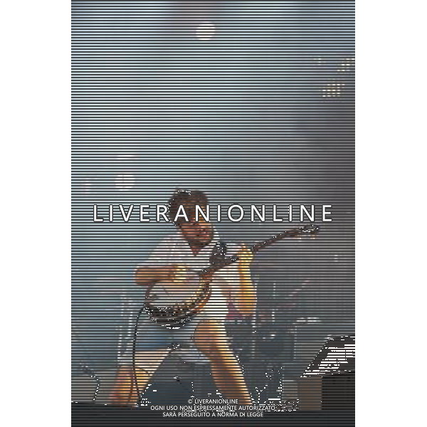 Mumford and Sons headline a one day festival, Gentlemen of the Road, at the Queen Elizabeth Park in Stratford. The show was part of their Summer Stampede 2013 tour. Picture shows Winston Marshall. AG ALDO LIVERANI SAS ONLY ITALY