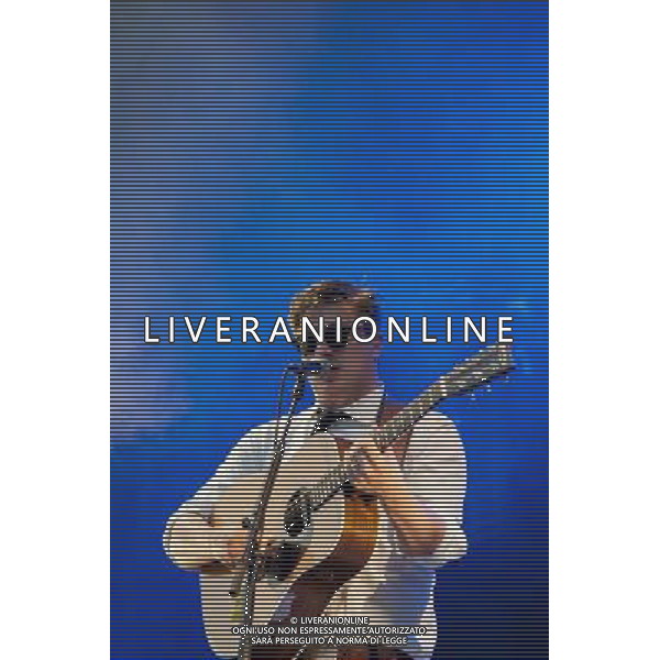 Mumford and Sons headline a one day festival, Gentlemen of the Road, at the Queen Elizabeth Park in Stratford. The show was part of their Summer Stampede 2013 tour. Picture shows Marcus Mumford. AG ALDO LIVERANI SAS ONLY ITALY