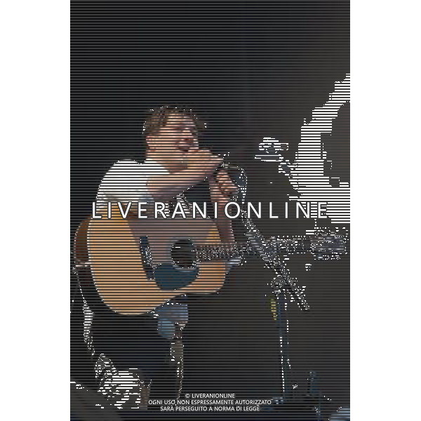 Mumford and Sons headline a one day festival, Gentlemen of the Road, at the Queen Elizabeth Park in Stratford. The show was part of their Summer Stampede 2013 tour. Picture shows Marcus Mumford. AG ALDO LIVERANI SAS ONLY ITALY