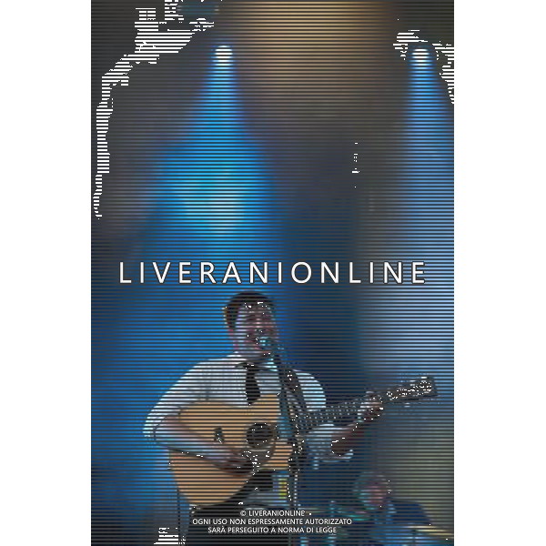 Mumford and Sons headline a one day festival, Gentlemen of the Road, at the Queen Elizabeth Park in Stratford. The show was part of their Summer Stampede 2013 tour. Picture shows Marcus Mumford. AG ALDO LIVERANI SAS ONLY ITALY