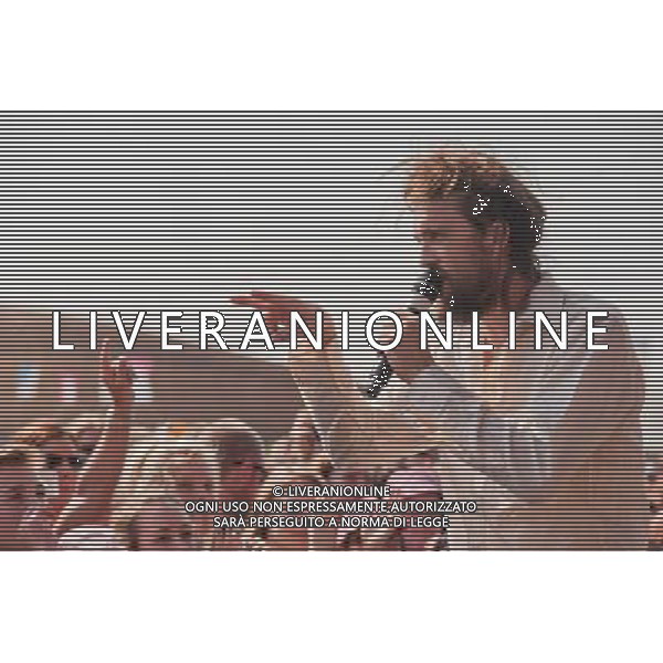 Edward Sharpe and the Magnetic Zeros play Mumford and Sons\'s Gentlemen of the Road festival, at the Queen Elizabeth Park in Stratford. Picture shows Alex Ebert. ©photoshot/AGENZIA ALDO LIVERANI SAS - ITALY ONLY - EDITORIAL USE ONLY