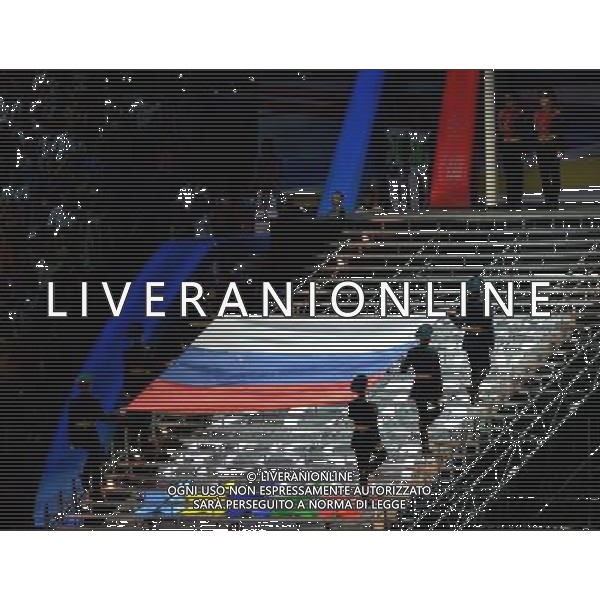 (130707) -- KAZAN, July 7, 2013 () -- The Russian national flag is carried during the opening ceremony of the Summer Universiade in Kazan, Russia, July 6, 2013. (/Kong Hui) AG ALDO LIVERANI SAS ONLY ITALY
