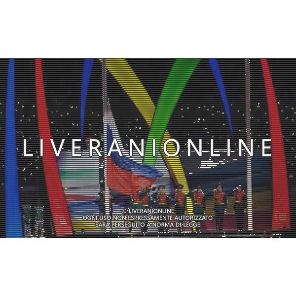 (130707) -- KAZAN, July 7, 2013 () -- The Russian national flag is raised during the opening ceremony of the Summer Universiade in Kazan, Russia, July 6, 2013. (/Jiang Kehong) AG ALDO LIVERANI SAS ONLY ITALY