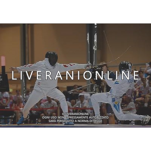 (130709) -- KAZAN, July 9, 2013 () -- China\'s Dong Chao (L) competes during the Men\'s Epee Individual Finals at the 27th Summer Universiade in Kazan, Russia, July 8, 2013. Dong claimed the title by defeating Kazakhstan\'s Ruslan Kurbanov with 15-10. (/Jiang Kehong) ©PHOTOSHOT/AGENZIA ALDO LIVERANI SAS - ITALY ONLY - EDITORIAL USE ONLY
