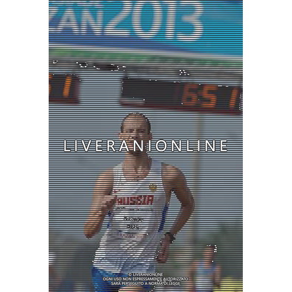 (130709) -- KAZAN, July 9, 2013 () -- Krivov Andrey of Russia competes in the men\'s 20km race walk competition at the 27th Summer Universiade in Kazan, Russia, July 9, 2013. Andrei Krivov won the gold medal and created the new Universiade record of the event with 1 hour 20 minutes 47 seconds. (/Jiang Kehong) ©PHOTOSHOT/AGENZIA ALDO LIVERANI SAS - ITALY ONLY - EDITORIAL USE ONLY