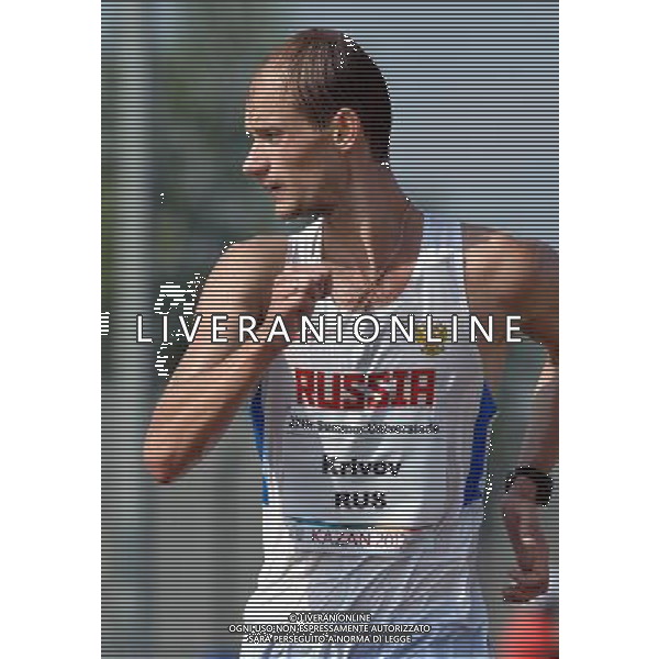 (130709) -- KAZAN, July 9, 2013 () -- Krivov Andrey of Russia competes in the men\'s 20km race walk competition at the 27th Summer Universiade in Kazan, Russia, July 9, 2013. Andrei Krivov won the gold medal and created the new Universiade record of the event with 1 hour 20 minutes 47 seconds. (/Jiang Kehong) ©PHOTOSHOT/AGENZIA ALDO LIVERANI SAS - ITALY ONLY - EDITORIAL USE ONLY