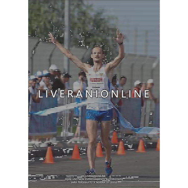(130709) -- KAZAN, July 9, 2013 () -- Krivov Andrey of Russia celebrates after the men\'s 20km race walk competition at the 27th Summer Universiade in Kazan, Russia, July 9, 2013. Andrei Krivov won the gold medal and created the new Universiade record of the event with 1 hour 20 minutes 47 seconds. (/Jiang Kehong) ©PHOTOSHOT/AGENZIA ALDO LIVERANI SAS - ITALY ONLY - EDITORIAL USE ONLY