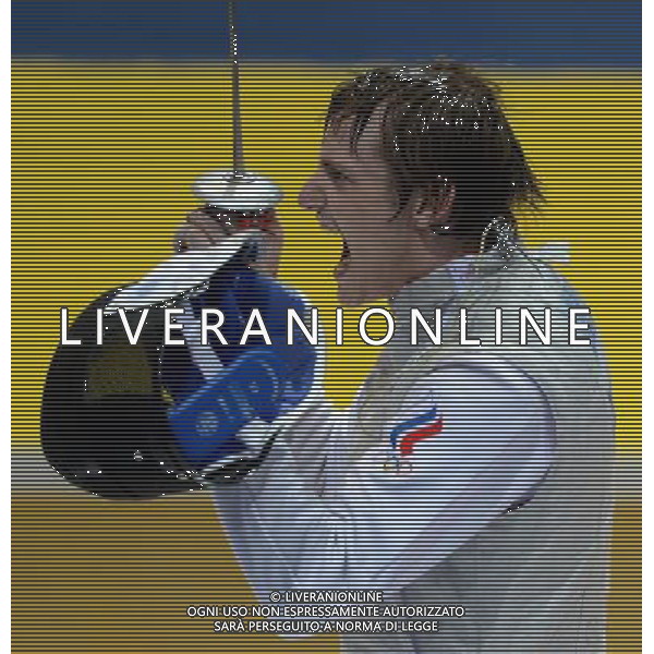(130710) -- KAZAN, July 10, 2013 () -- Alexey Cheremisinov of Russia celebrates victory during the men\'s Foil Individual final at 27th Summer Universiade in Kazan, Russia, July 9, 2013. Cheremisinov claimed the title by defeating South Korea\'s Son Young Ki with 15-10. (/Kong Hui) ©PHOTOSHOT/AGENZIA ALDO LIVERANI SAS - ITALY ONLY - EDITORIAL USE ONLY