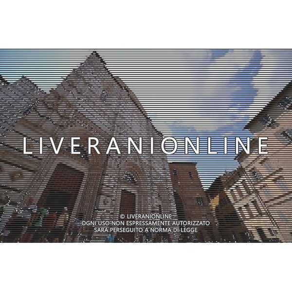 (130709) -- SIENA, July 9, 2013 () -- The Siena Cathedral is seen in the historic center of Siena, Tuscany of Italy, July 7, 2013. The historic center of Siena was inscribed onto UNESCO\'s World Heritage List in 1995. The city is famous for its medieval cityscape and the horse race Palio, attracting over 150,000 visitors every year. (/Xu Nizhi) (djj) AG ALDO LIVERANI SAS ONLY ITALY AG ALDO LIVERANI SAS ONLY ITALY