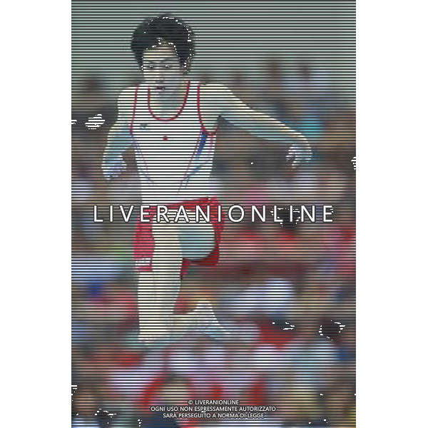 (130711) -- KAZAN, July 11, 2013 () -- Ryohei Kato of Japan competes during the men\'s floor exercise final at the 27th Summer Universiade in Kazan, Russia, July 10, 2013. Ryohei Kato won the gold medal with 15.450 points. (/Ren Yuan) (jyc) ©photoshot/AGENZIA ALDO LIVERANI SAS - ITALY ONLY - EDITORIAL USE ONLY