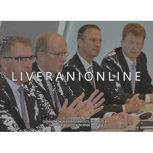 MILANO 11/7/2013 INCONTRO STAMPA LUFTHANSA, PRESSO MERCEDES-BENZ CENTER, V IA GALLARATE 450 NELLA FOTO CARTSEN SPHOR, MARTIN RIECKEN, THOMAS EGGERT E GOTZ AHMELMANN FOTO ROMANO/AG ALDO LIERANI S.A.S. 