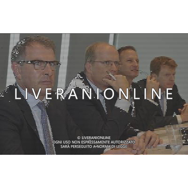 MILANO 11/7/2013 INCONTRO STAMPA LUFTHANSA, PRESSO MERCEDES-BENZ CENTER, V IA GALLARATE 450 NELLA FOTO CARTSEN SPHOR, MARTIN RIECKEN, THOMAS EGGERT E GOTZ AHMELMANN FOTO ROMANO/AG ALDO LIERANI S.A.S. 