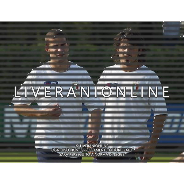 Coverciano 04/10/2004 Raduno della Nazionale Nella foto: Blasi Manuele e Gattuso Gennaro.* Ph Gianni Nucci/Aldo Liverani