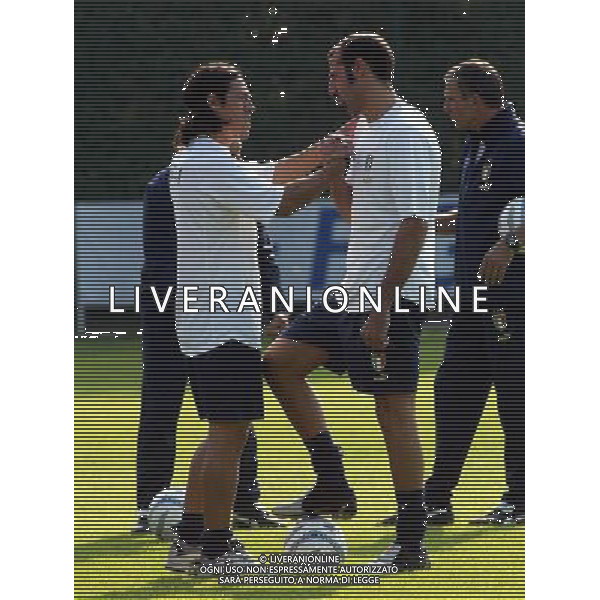 Coverciano 04/10/2004 Raduno della Nazionale Nella foto: Camoranesi Mauro German e Pancaro Giuseppe.* Ph Gianni Nucci/Aldo Liverani