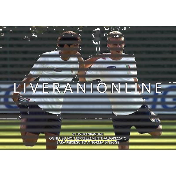 Coverciano 04/10/2004 Raduno della Nazionale Nella foto: De Rossi Daniele e Corradi Bernardo.* Ph Gianni Nucci/Aldo Liverani