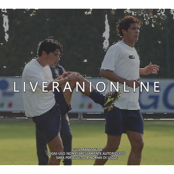 Coverciano 04/10/2004 Raduno della Nazionale Nella foto: Esposito Mauro e Corradi Bernardo.* Ph Gianni Nucci/Aldo Liverani