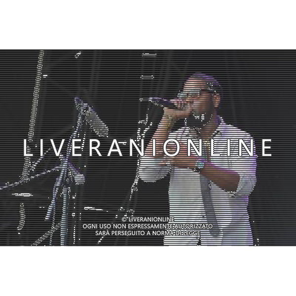 Love Supreme Jazz Festival at Glynde near Lewes, East Sussex. Soweto Kinch jazz alto saxophonist and rapper performs on the main stage. /AGENZIA ALDO LIVERANI SAS-ITALY ONLY - EDITORIAL USE ONLY