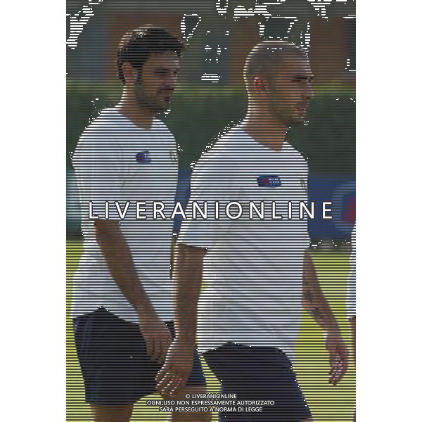 Coverciano 04/10/2004 Raduno della Nazionale Nella foto: Fiore Stefano e Di Vaio Marco.* Ph Gianni Nucci/Aldo Liverani