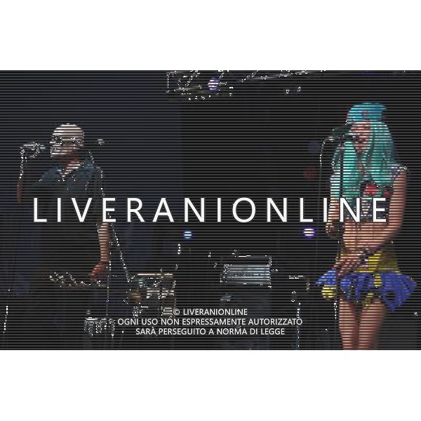 Love Supreme Jazz Festival at Glynde near Lewes, East Sussex. Kitten And The Hip pictured. Kitten Quinn vocals and Ashley Slater on brass. /AGENZIA ALDO LIVERANI SAS-ITALY ONLY - EDITORIAL USE ONLY