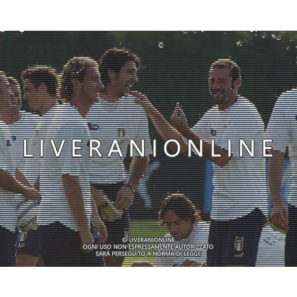 Coverciano 04/10/2004 Raduno della Nazionale Nella foto:Buffon Gianluigi e Pancaro Giuseppe.* Ph Gianni Nucci/Aldo Liverani