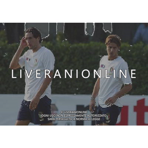 Coverciano 04/10/2004 Raduno della Nazionale Nella foto: Toni Luca e Gilardino Alberto.* Ph Gianni Nucci/Aldo Liverani