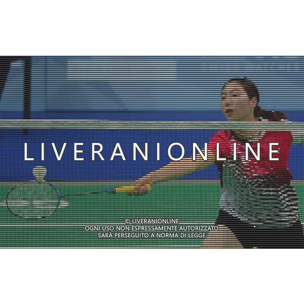 (130712) -- KAZAN, July 12, 2013 () -- Sung Ji Hyun of South Korea competes during the women\'s singles final match of badminton event against Tai Tzu-ying of Chinese Taipei at the 27th Summer Universiade in Kazan, Russia, July 11, 2013. Sung Ji Hyun won the gold medal with 2-0. (/Kong Hui) (jyc) ©photoshot/AGENZIA ALDO LIVERANI SAS - ITALY ONLY - EDITORIAL USE ONLY