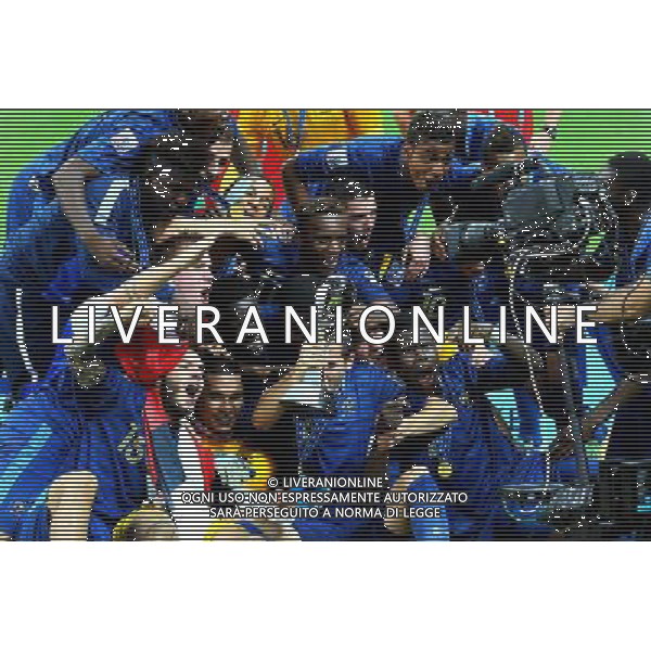 FIFA U20 World Cup Final match between France and Uruguay at Turk Telekom Arena Stadium in Istanbul, Turkey 13.07.2013 Pictured: French players celebrate with their trophy after beating Uruguay at penalty kicks during their FIFA Under 20 World Cup final football match at Turk Telecom stadium in Istanbul. MISTRZOSTWA SWIATA U20 U 20 PILKA NOZNA TURCJA FINAL FRANCJA vs URUGWAJ FOT. SESKIM/NEWSPIX.PL TURKEY, GERMANY, AUSTRIA AND UK OUT !!! --- Newspix.pl AG ALDO LIVERANI SAS ONLY ITALY *** Local Caption *** www.newspix.pl mail us: info@newspix.pl call us: 0048 022 23 22 222 --- Polish Picture Agency by Ringier Axel Springer Poland