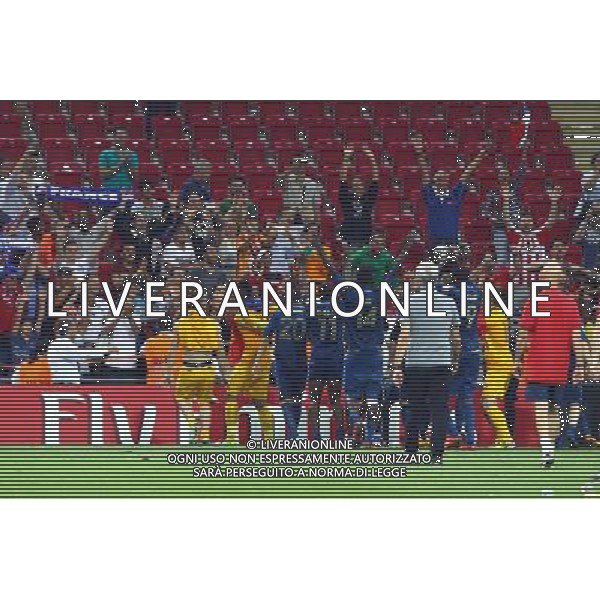 FIFA U20 World Cup Final match between France and Uruguay at Turk Telekom Arena Stadium in Istanbul, Turkey 13.07.2013 Pictured: French players celebrate with their trophy after beating Uruguay at penalty kicks during their FIFA Under 20 World Cup final football match at Turk Telecom stadium in Istanbul. MISTRZOSTWA SWIATA U20 U 20 PILKA NOZNA TURCJA FINAL FRANCJA vs URUGWAJ FOT. SESKIM/NEWSPIX.PL TURKEY, GERMANY, AUSTRIA AND UK OUT !!! --- Newspix.pl AG ALDO LIVERANI SAS ONLY ITALY *** Local Caption *** www.newspix.pl mail us: info@newspix.pl call us: 0048 022 23 22 222 --- Polish Picture Agency by Ringier Axel Springer Poland