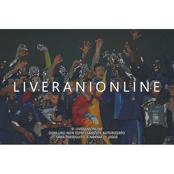 FIFA U20 World Cup Final match between France and Uruguay at Turk Telekom Arena Stadium in Istanbul, Turkey 13.07.2013 Pictured: French players celebrate with their trophy after beating Uruguay at penalty kicks during their FIFA Under 20 World Cup final football match at Turk Telecom stadium in Istanbul. MISTRZOSTWA SWIATA U20 U 20 PILKA NOZNA TURCJA FINAL FRANCJA vs URUGWAJ FOT. SESKIM/NEWSPIX.PL TURKEY, GERMANY, AUSTRIA AND UK OUT !!! --- Newspix.pl AG ALDO LIVERANI SAS ONLY ITALY *** Local Caption *** www.newspix.pl mail us: info@newspix.pl call us: 0048 022 23 22 222 --- Polish Picture Agency by Ringier Axel Springer Poland
