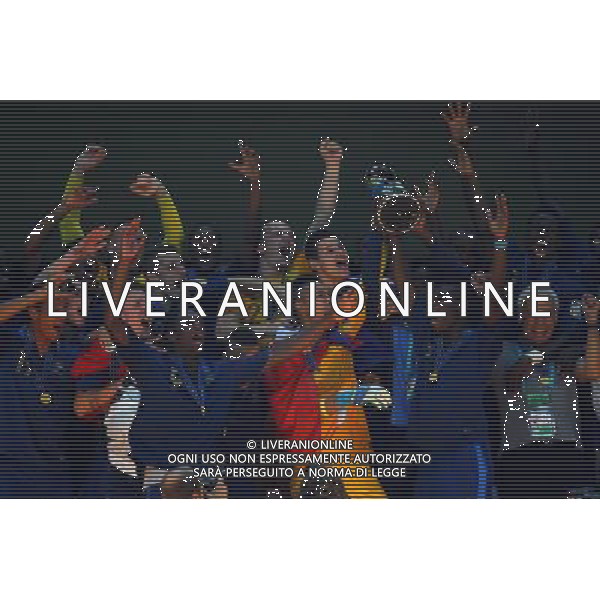FIFA U20 World Cup Final match between France and Uruguay at Turk Telekom Arena Stadium in Istanbul, Turkey 13.07.2013 Pictured: French players celebrate with their trophy after beating Uruguay at penalty kicks during their FIFA Under 20 World Cup final football match at Turk Telecom stadium in Istanbul. MISTRZOSTWA SWIATA U20 U 20 PILKA NOZNA TURCJA FINAL FRANCJA vs URUGWAJ FOT. SESKIM/NEWSPIX.PL TURKEY, GERMANY, AUSTRIA AND UK OUT !!! --- Newspix.pl AG ALDO LIVERANI SAS ONLY ITALY *** Local Caption *** www.newspix.pl mail us: info@newspix.pl call us: 0048 022 23 22 222 --- Polish Picture Agency by Ringier Axel Springer Poland