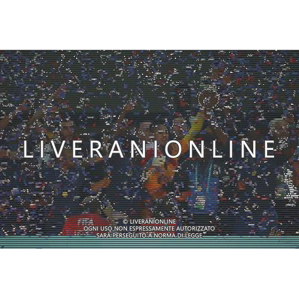 FIFA U20 World Cup Final match between France and Uruguay at Turk Telekom Arena Stadium in Istanbul, Turkey 13.07.2013 Pictured: French players celebrate with their trophy after beating Uruguay at penalty kicks during their FIFA Under 20 World Cup final football match at Turk Telecom stadium in Istanbul. MISTRZOSTWA SWIATA U20 U 20 PILKA NOZNA TURCJA FINAL FRANCJA vs URUGWAJ FOT. SESKIM/NEWSPIX.PL TURKEY, GERMANY, AUSTRIA AND UK OUT !!! --- Newspix.pl AG ALDO LIVERANI SAS ONLY ITALY *** Local Caption *** www.newspix.pl mail us: info@newspix.pl call us: 0048 022 23 22 222 --- Polish Picture Agency by Ringier Axel Springer Poland