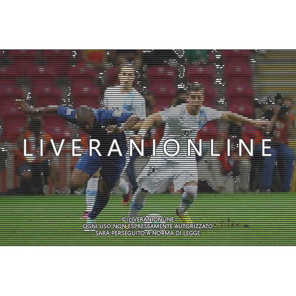 FIFA U20 World Cup Final match between France and Uruguay at Turk Telekom Arena Stadium in Istanbul, Turkey 13.07.2013 Pictured: Dimitri Foulquier (L) of France and Gianni Rodriguez (R) of Uruguay. MISTRZOSTWA SWIATA U20 U 20 PILKA NOZNA TURCJA FINAL FRANCJA vs URUGWAJ FOT. SESKIM/NEWSPIX.PL TURKEY, GERMANY, AUSTRIA AND UK OUT !!! --- Newspix.pl AG ALDO LIVERANI SAS ONLY ITALY *** Local Caption *** www.newspix.pl mail us: info@newspix.pl call us: 0048 022 23 22 222 --- Polish Picture Agency by Ringier Axel Springer Poland