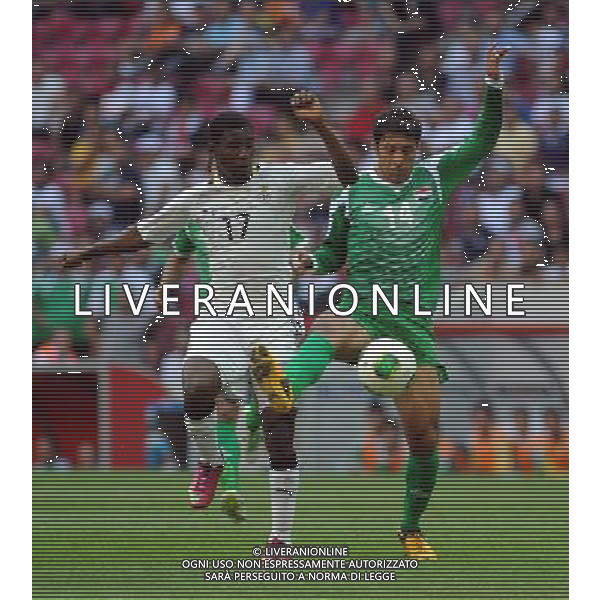 FIFA U20 World Cup match between Ghana and Iraq at Turk Telekom Arena Stadium in Istanbul, Turkey 13.07.2013 Match Scored: Ghana 3 - Iraq 0 Pictured: Ebenezer Assifuah (L) of Ghana and Mustafa Hadhim of Iraq. MISTRZOSTWA SWIATA U20 U 20 PILKA NOZNA TURCJA GHANA vs IRAK FOT. SESKIM/NEWSPIX.PL TURKEY, GERMANY, AUSTRIA AND UK OUT !!! --- Newspix.pl ag aldo liverani sas only italy *** Local Caption *** www.newspix.pl mail us: info@newspix.pl call us: 0048 022 23 22 222 --- Polish Picture Agency by Ringier Axel Springer Poland