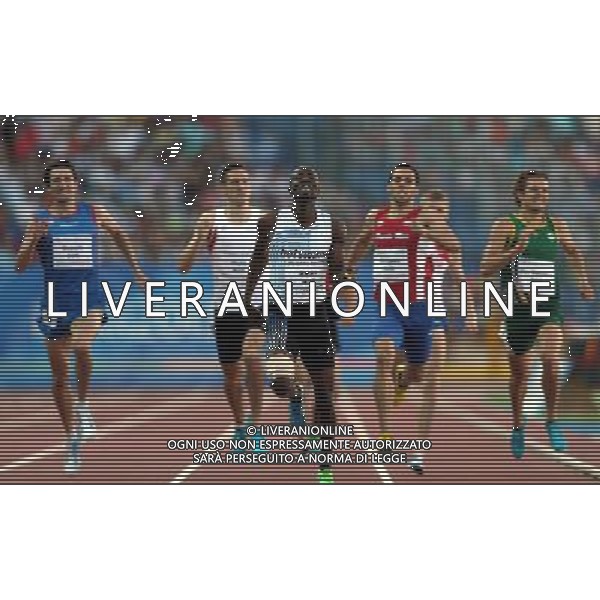 (130713) -- KAZAN, July 13, 2013 () -- Nijel Amos of Botswana (C) competes during the men\'s 800m final at the 27th Summer Universiade in Kazan, Russia, July 12, 2013. Amos won the gold with 1 minute and 46.53 seconds. (/Li Ying) (jyc) ©PHOTOSHOT/AGENZIA ALDO LIVERANI SAS - ITALY ONLY - EDITORIAL USE ONLY