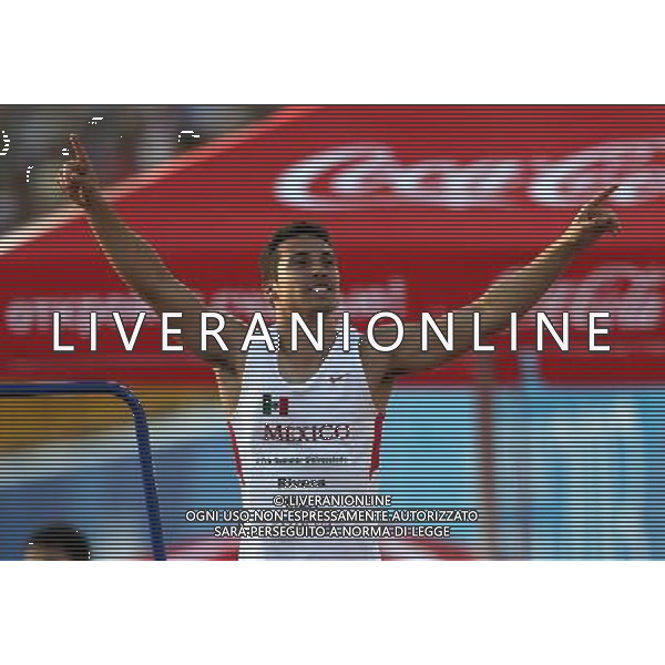 (130713) -- KAZAN, July 13, 2013 () -- Luis Alberto Rivera of Mexico celebrates after the men\'s long jump final at the 27th Summer Universiade in Kazan, Russia, July 12, 2013. Rivera won the gold with 8.46 metres. (/Li Ying) (jyc) ©PHOTOSHOT/AGENZIA ALDO LIVERANI SAS - ITALY ONLY - EDITORIAL USE ONLY