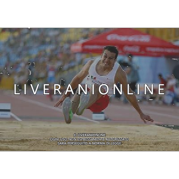 (130713) -- KAZAN, July 13, 2013 () -- Luis Alberto Rivera of Mexico competes during the men\'s long jump final at the 27th Summer Universiade in Kazan, Russia, July 12, 2013. Rivera won the gold with 8.46 metres. (/Li Ying) (jyc) ©PHOTOSHOT/AGENZIA ALDO LIVERANI SAS - ITALY ONLY - EDITORIAL USE ONLY