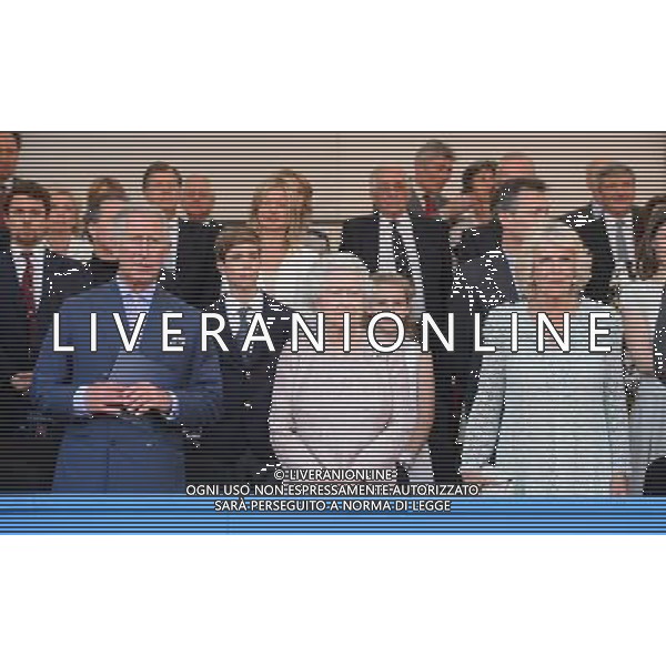 (left to right) The Prince of Wales, Queen Elizabeth II and the Duchess of Cornwall in the royal box at the Coronation Festival Evening Gala, at Buckingham Palace, in central London. ©photoshot/AGENZIA ALDO LIVERANI SAS - ITALY ONLY - REALI INGLESI: la regina Elisabetta II d\'inghilterra durante la Festa dell\'Incoronazione nel giardino di Buckingham Palace, nel centro di Londra 11 luglio 2013
