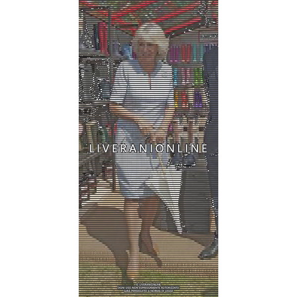 A VERY STYLISH DUCHESS OF CORNWALL AT THE CORONATION FESTIVAL IN THE GROUNDS OF BUCKINGHAM PALACE…ROYAL ROTA. PICTURE MURRAY SANDERS DAILY MAIL… ©photoshot/AGENZIA ALDO LIVERANI SAS - ITALY ONLY - REALI INGLESI: Camilla duchessa di Cornovaglia durante la Festa dell\'Incoronazione nel giardino di Buckingham Palace, nel centro di Londra Inghilterra 11 luglio 2013