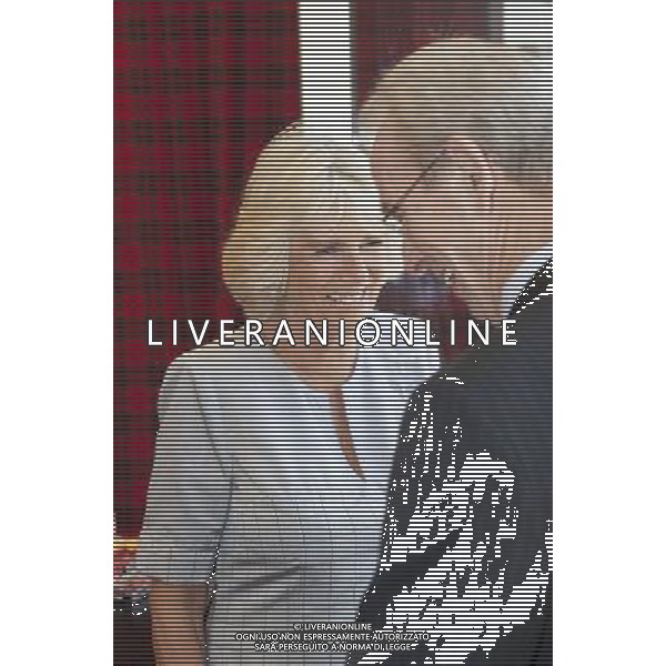 ROYAL ROTA…A VERY STYLISH DUCHESS OF CORNWALL AT THE CORONATION FESTIVAL IN THE GROUNDS OF BUCKINGHAM PALACE…ROYAL ROTA FOR TRADE STAND COMPANIES. PICTURE MURRAY SANDERS DAILY MAIL… ©photoshot/AGENZIA ALDO LIVERANI SAS - ITALY ONLY - REALI INGLESI: Camilla duchessa di Cornovaglia durante la Festa dell\'Incoronazione nel giardino di Buckingham Palace, nel centro di Londra Inghilterra 11 luglio 2013