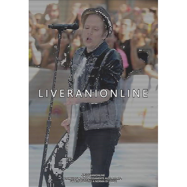 Lead singer Patrick Stump of Fall Out Boy performs on NBC\'s \'Today\' at the NBC\'s TODAY Show on July 19, 2013 in New York, New York. ©PHOTOSHOT/AGENZIA ALDO LIVERANI SAS - ITALY ONLY - EDITORIAL USE ONLY